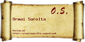 Ormai Sarolta névjegykártya